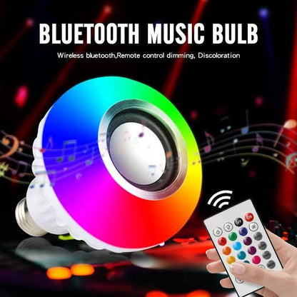 🎵💡✨ RGB Bluetooth Music Bulb With Remote 🎧🌈